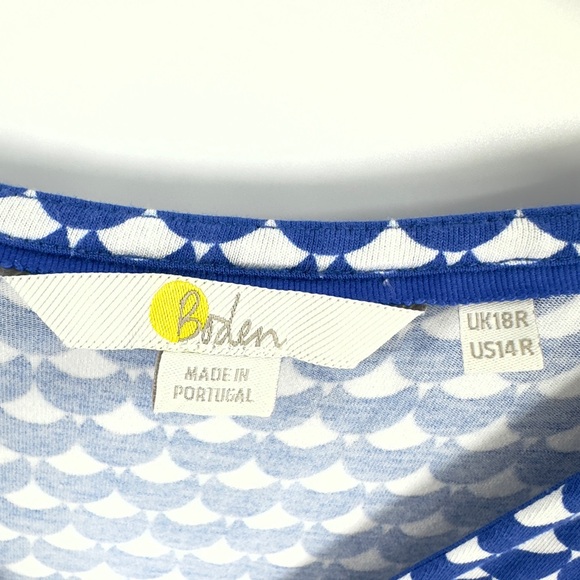 Boden Lola Dress Womens 14 Wrap Jersey Stretch Scallop Half Moon Soft Pockets - Picture 6 of 10